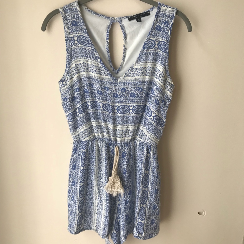 Beautiful blue & white summer romper